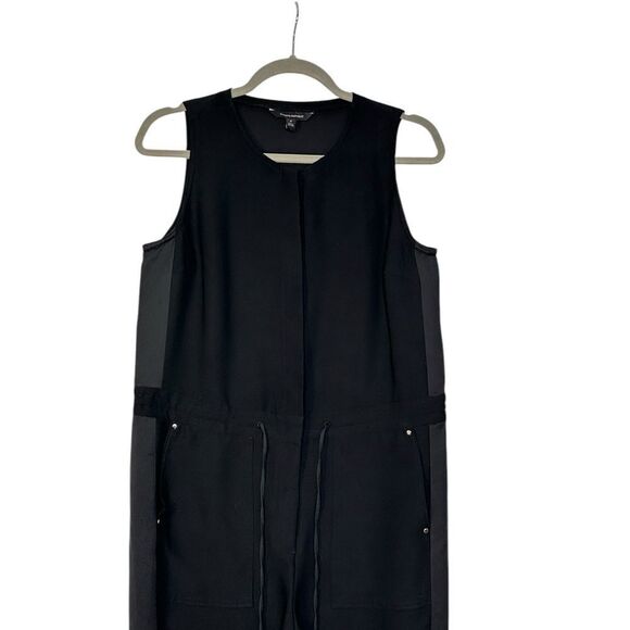 Banana Republic Black Side Stripe Sleeveless Cropped Jumpsuit | 4 - Picture 4 of 11